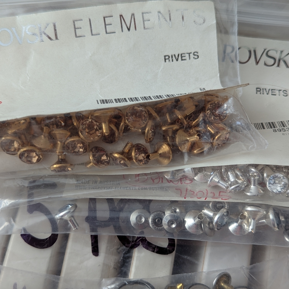 Swarovski Gold and Silver Rivets